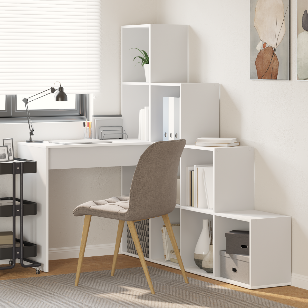 Hjørneskrivebord Hvit 101,5 X 149,5 X 149,5 Cm Konstruert Tre
