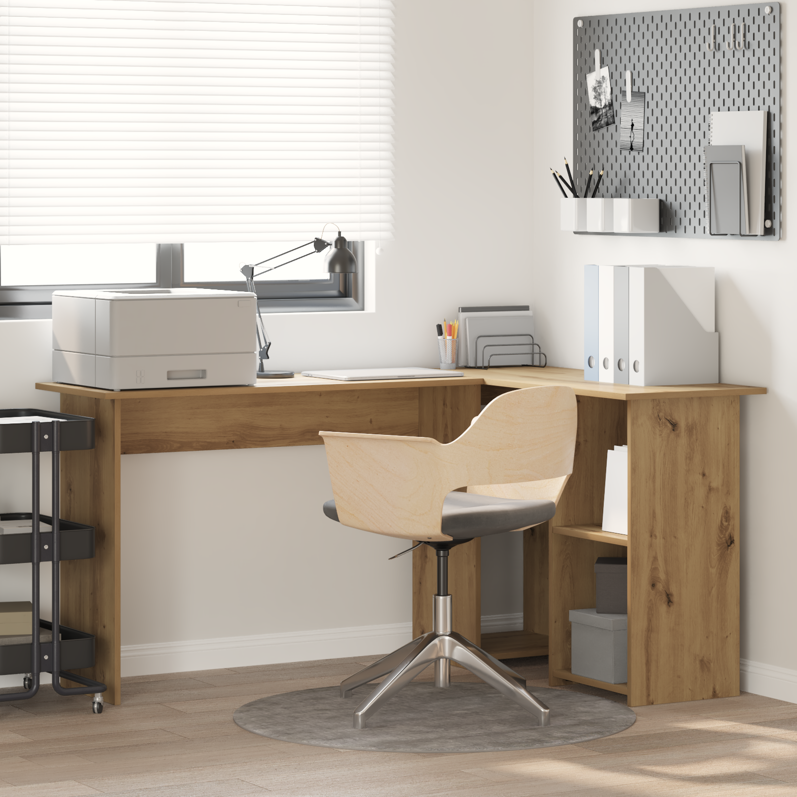 Skrivebord Artisan Eik 142 X 102 X 73 Cm Konstruert Tre