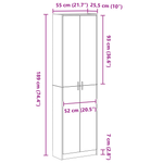 Garderobeskap Med Hylle Hvit 55 X 25 X 189 Cm Konstruert Tre