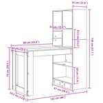 Skrivebord Med Hylle Hvit 122 X 67 X 145 Cm Konstruert Tre