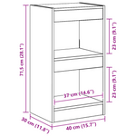Bokskap Svart Eik 40 X 30 X 71,5 Cm Konstruert Tre