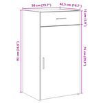 Serviesskap Med Skuff Gammelt Tre 50 X 42,5 X 93 Cm