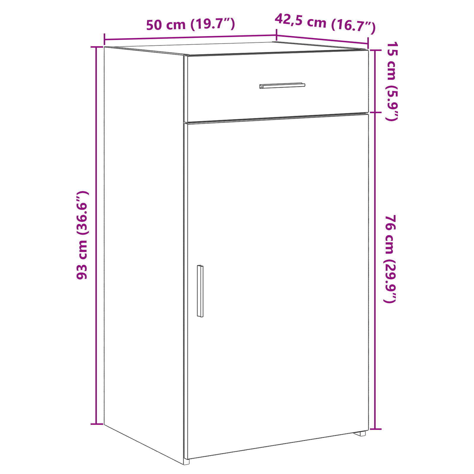 Serviesskap Med Skuff Artisan Eik 50 X 42,5 X 93 Cm