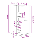 Apotekskap Svart Eik 30 X 41 X 77,5 Cm Konstruert Tre