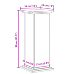 Planteholder Svart Eik 33 X 33 X 80 Cm Konstruert Tre