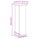 Planteholder Svart Eik 33 X 33 X 100 Cm Konstruert Tre