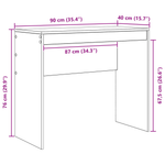 Skrivebord Hvit 90 X 40 X 76 Cm