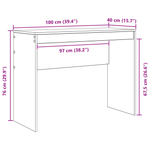 Skrivebord Hvit 100 X 40 X 76 Cm