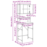 Vaskemaskinskap Svart 0Ak 68 X 48,5 X 194 Cm Konstruert Tre