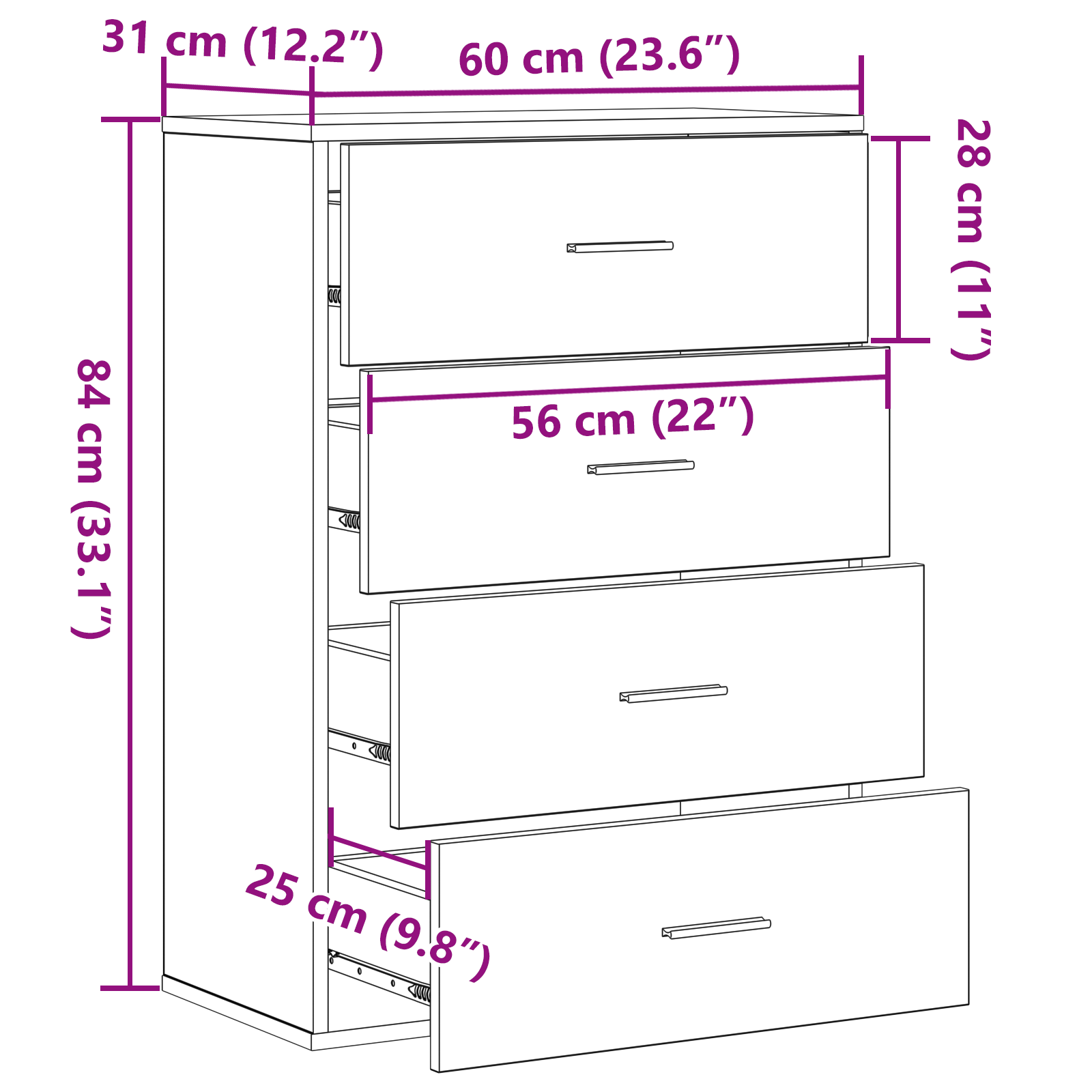 Serviesskap Med Skuff Svart Eik 60 X 39 X 80 Cm Konstruert Tre