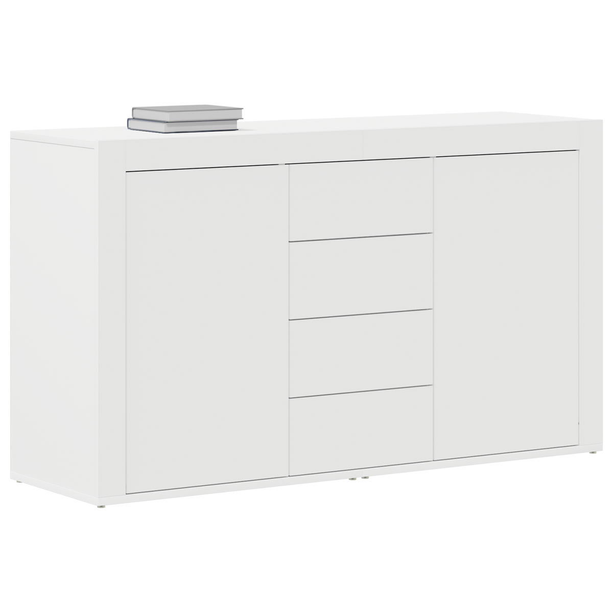 Serviesskap Med Skuff Hvit 120 X 36 X 69 Cm Konstruert Tre