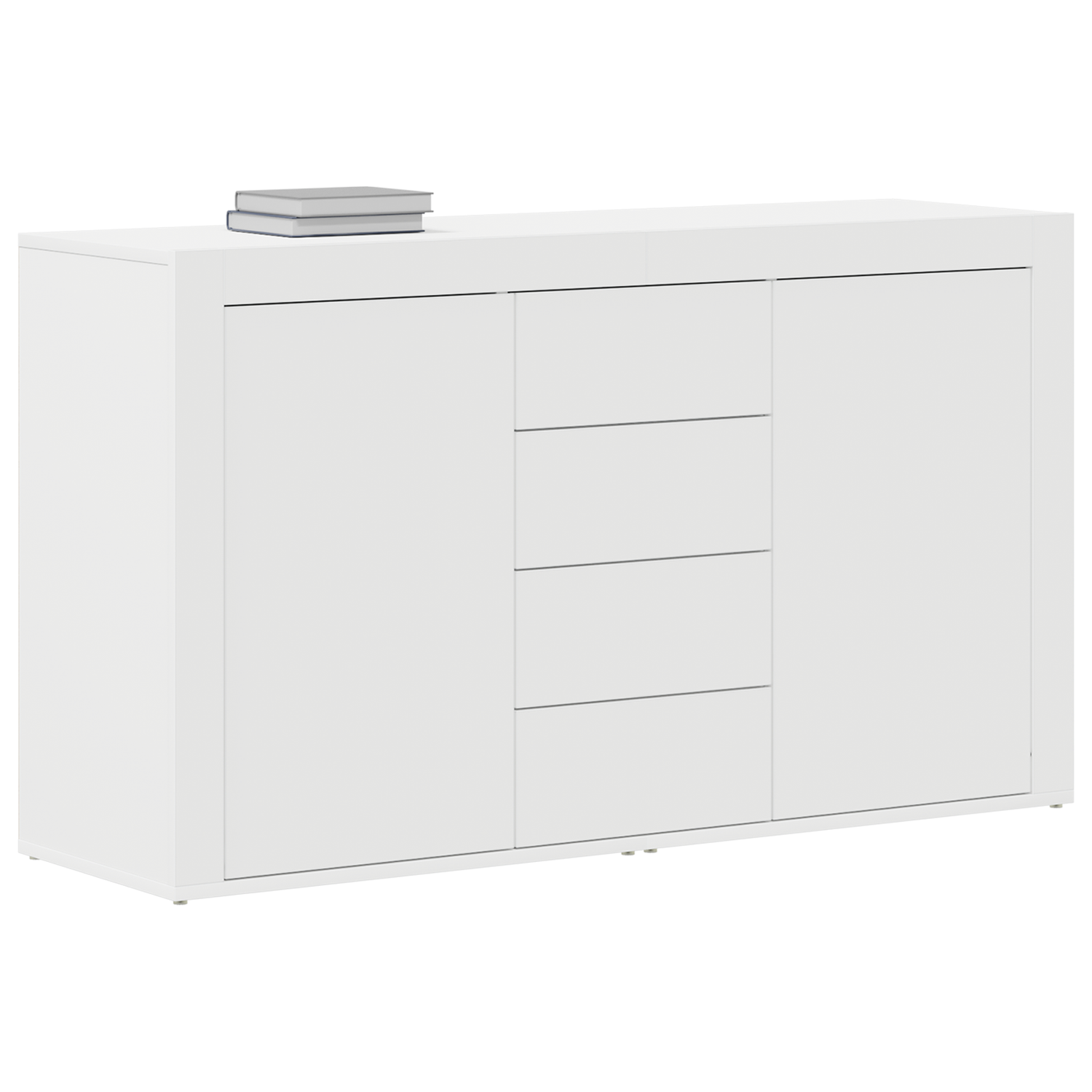 Serviesskap Med Skuff Hvit 120 X 36 X 69 Cm Konstruert Tre