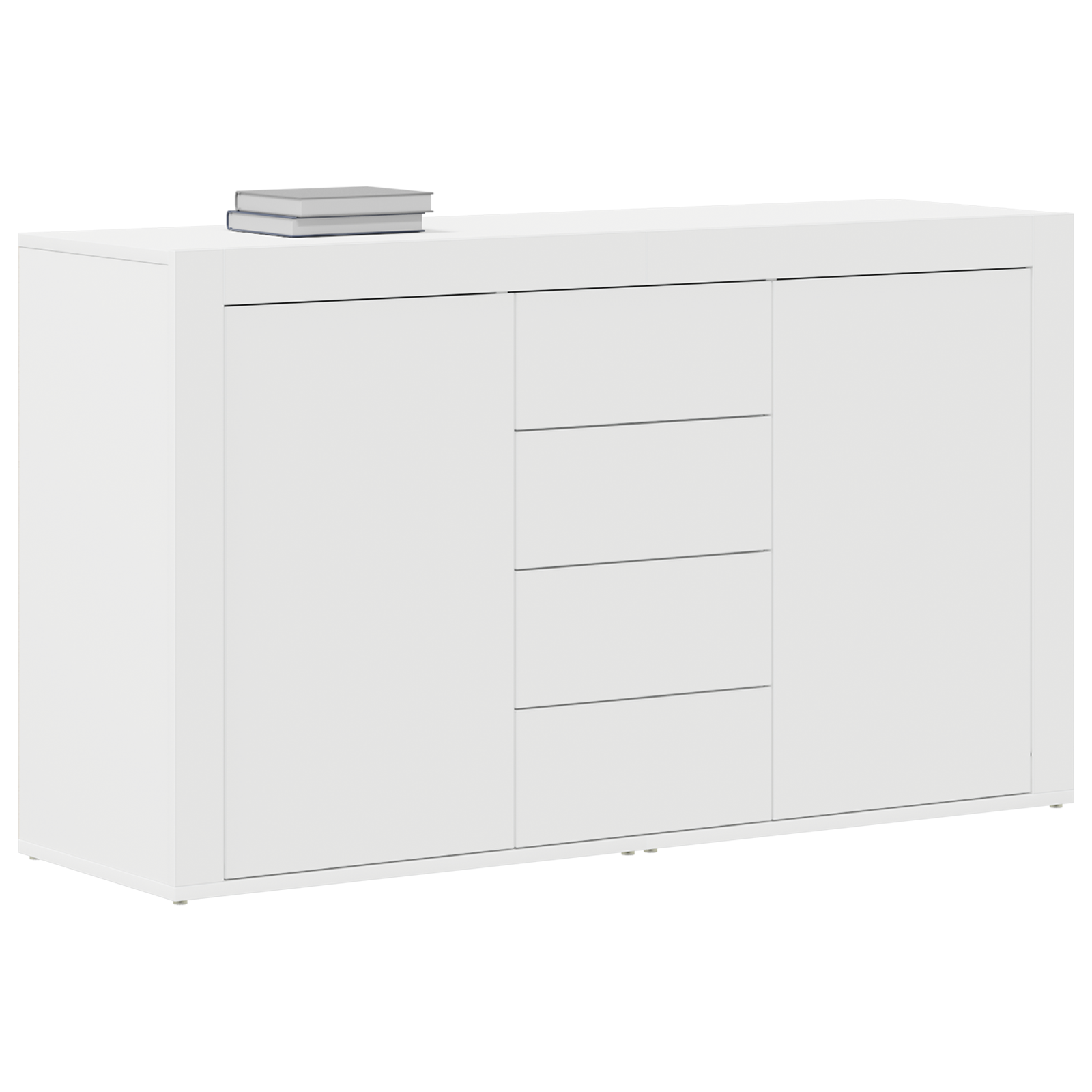 Serviesskap Med Skuff Hvit 120 X 36 X 69 Cm Konstruert Tre
