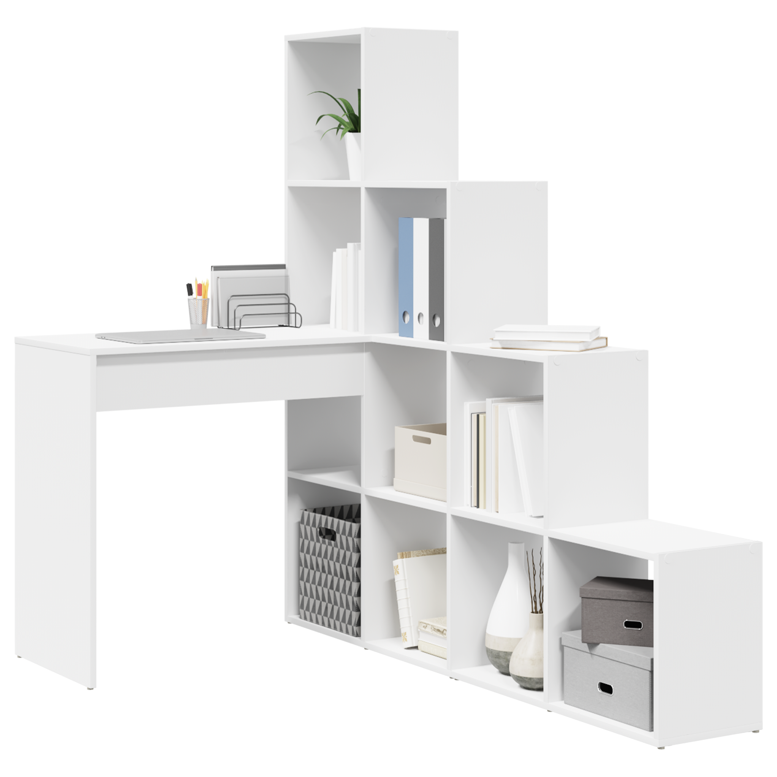 Hjørneskrivebord Hvit 101,5 X 149,5 X 149,5 Cm Konstruert Tre