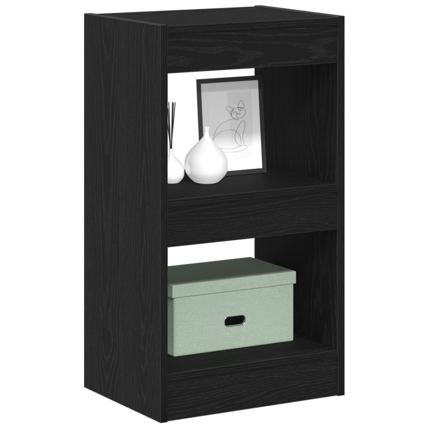 Bokskap Svart Eik 40 X 30 X 71,5 Cm Konstruert Tre