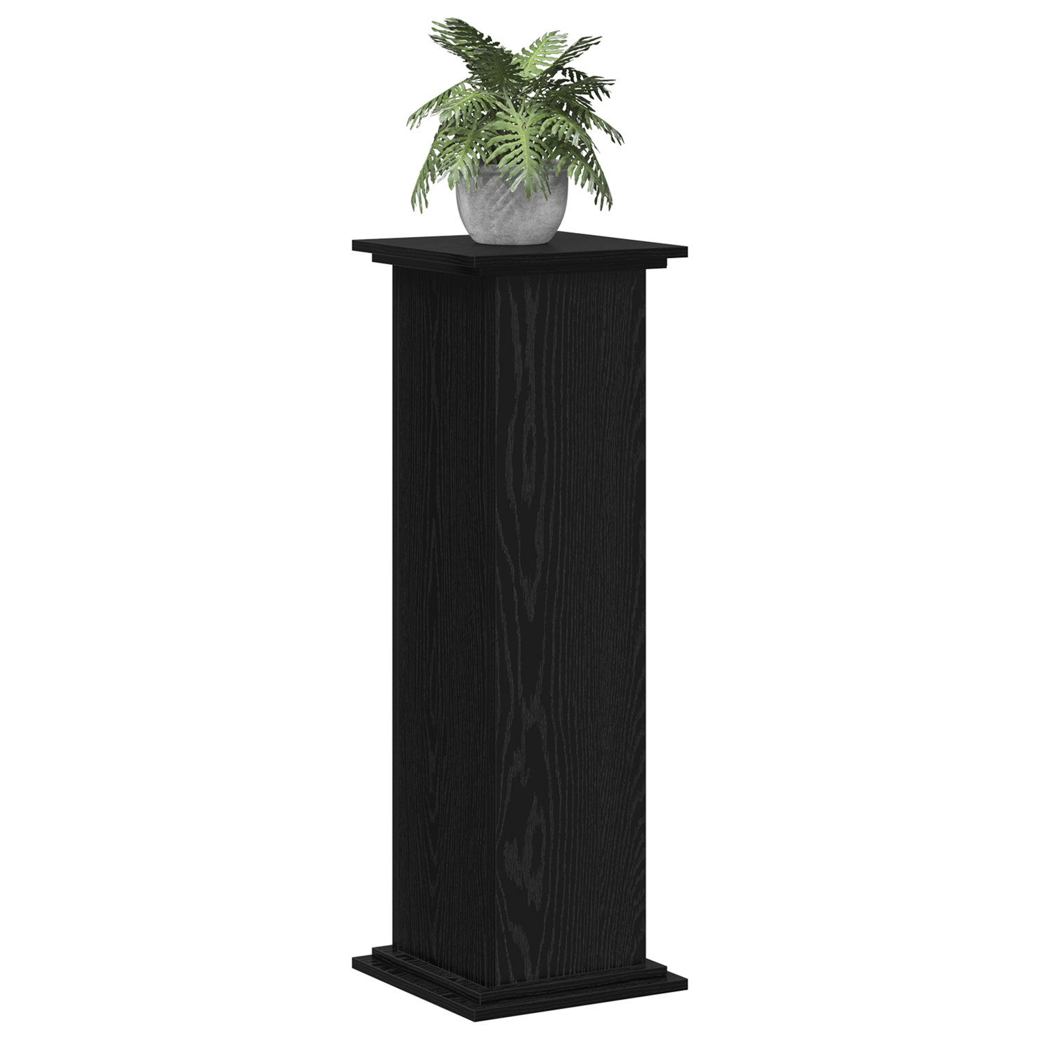 Planteholder Svart Eik 33 X 33 X 100 Cm Konstruert Tre