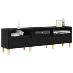 Tv-Skap Med Skuff Svart Eik 150 X 30 X 45 Cm Konstruert Tre