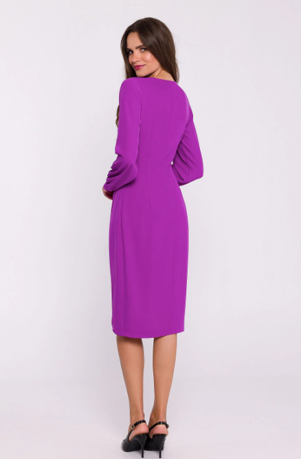 Dagkjole Stylove til dame fra MS StyleHaven, laget av polyester, farge Fiolett, størrelse M, med long ermer, perfekt til dress