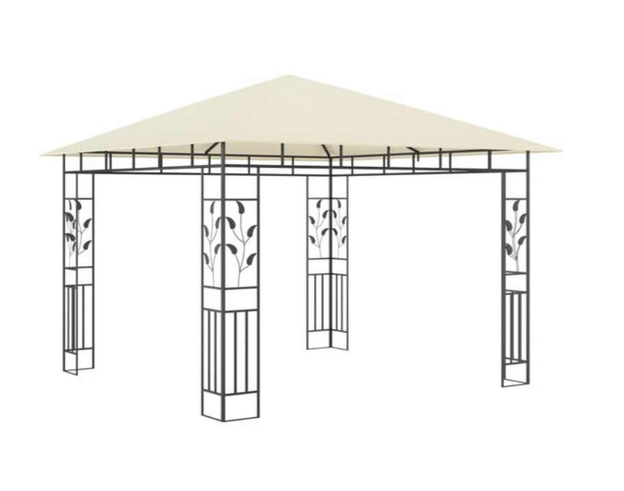 Paviljong med myggnett 4x3x2,73 m kremhvit 180 g/m²