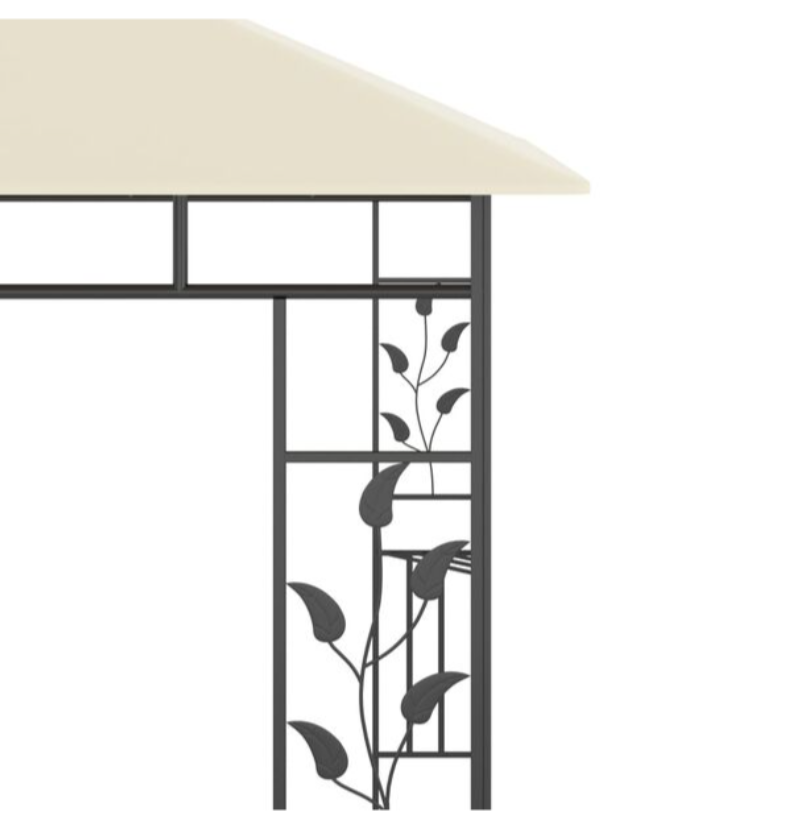 Paviljong med myggnett 4x3x2,73 m kremhvit 180 g/m²