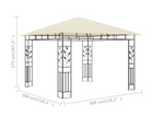 Paviljong med myggnett 3x3x2,73 m kremhvit 180 g/m²