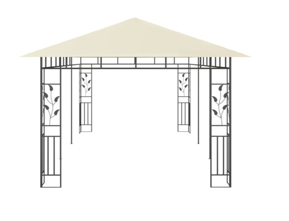 Paviljong med myggnett 6x3x2,73 m kremhvit