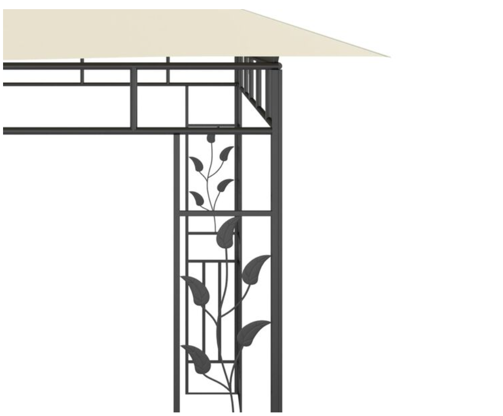 Paviljong med myggnett 6x3x2,73 m kremhvit