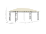 Paviljong med myggnett 6x3x2,73 m kremhvit