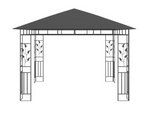 Paviljong med myggnett 4x3x2,73 m antrasitt 180 g/m²