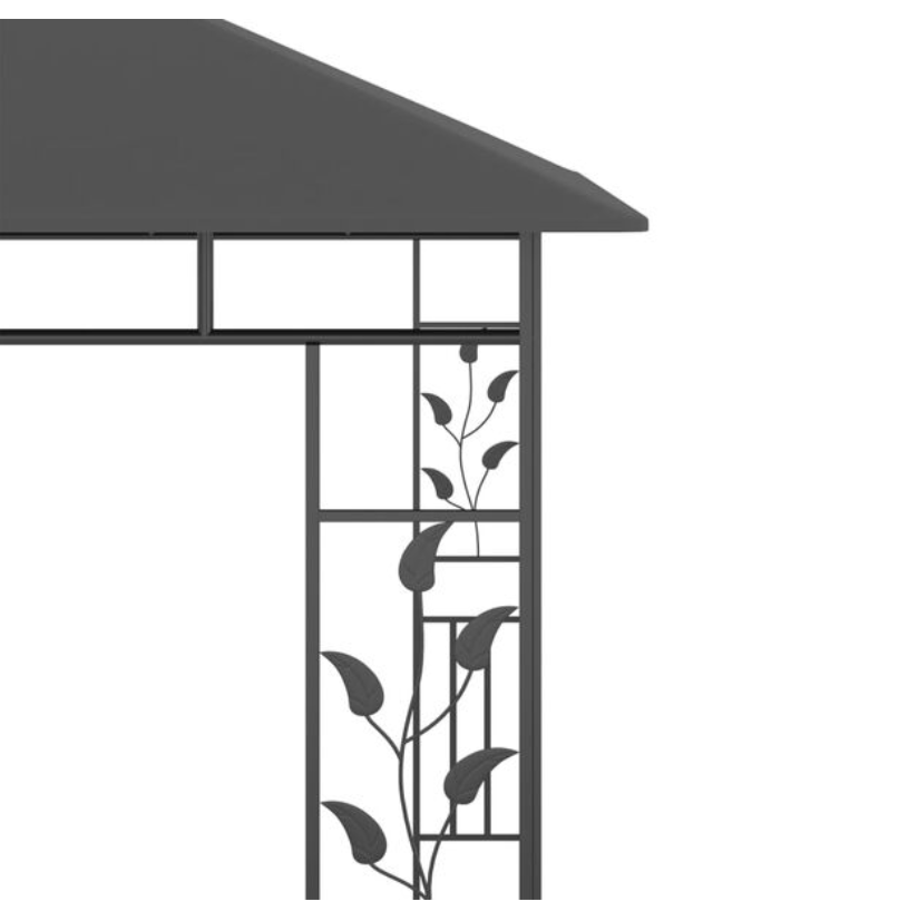 Paviljong med myggnett 4x3x2,73 m antrasitt 180 g/m²