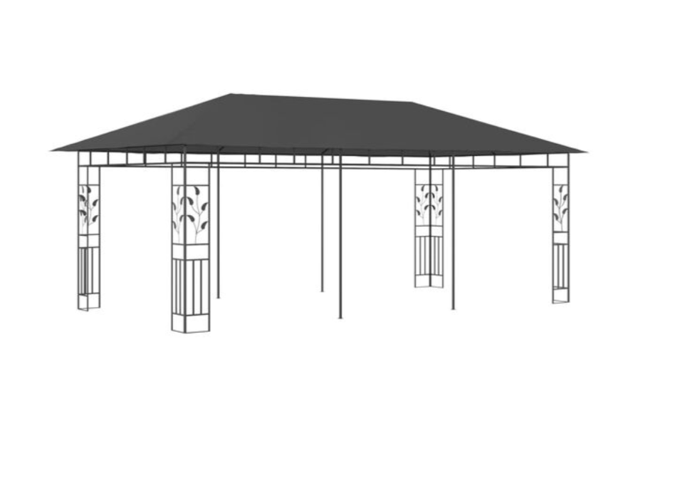 Paviljong med myggnett 6x3x2,73 m antrasitt