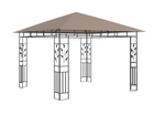 Paviljong med myggnett 4x3x2,73 m gråbrun 180 g/m²