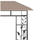 Paviljong med myggnett 4x3x2,73 m gråbrun 180 g/m²