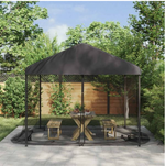 Myggnett for hagepavillon 220 mesh Svart 3,6 x 3,6 x 2 m