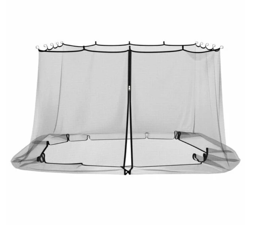 Myggnett for hagepavillon 220 mesh Svart 3,6 x 3,6 x 2 m