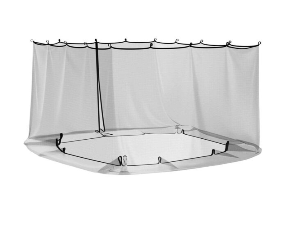Myggnett for hagepavillon 220 mesh Svart 3,6 x 3,6 x 2 m