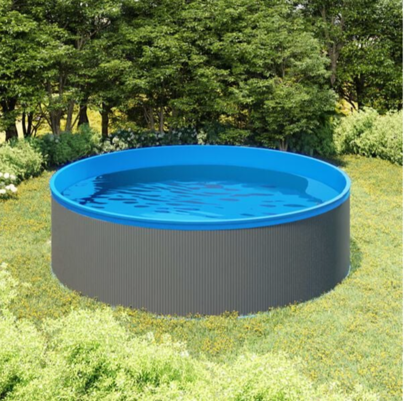 Plaskebasseng med overflaterenser med pumpe 350x90 cm