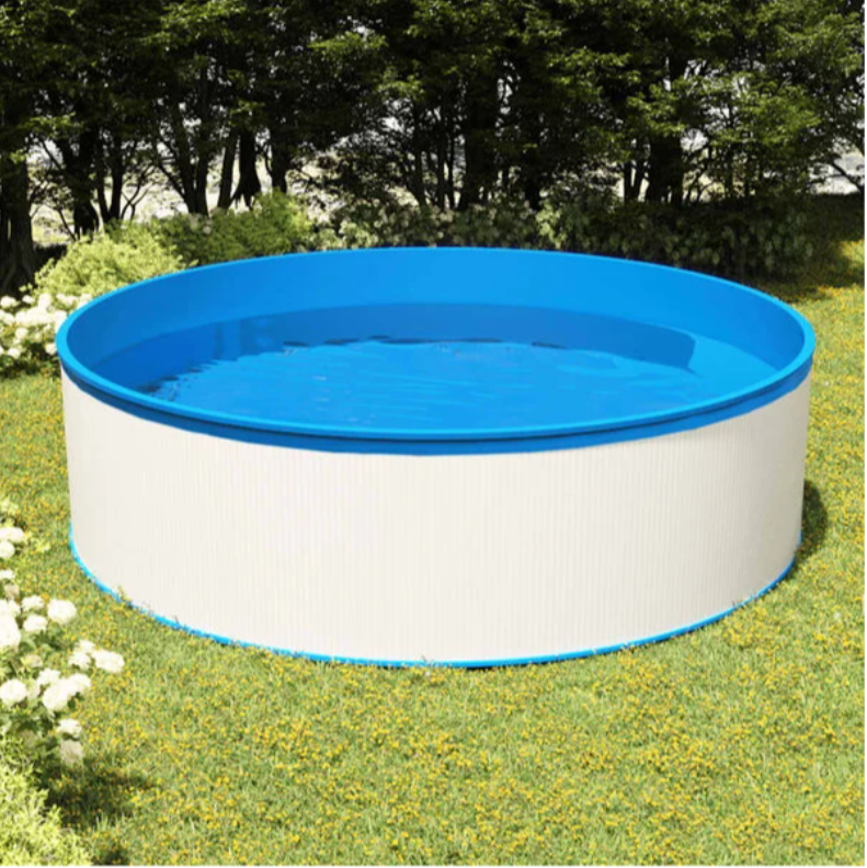 Plaskebasseng med overflaterenser med pumpe 350x90 cm
