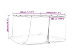 Myggnett for hagepavillon 220 mesh Svart 3,6 x 3,6 x 2 m