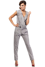Ermeløs Jumpsuit - Moe til dame fra MS StyleHaven, laget av polyester; Viskose, farge Svart, størrelse XL, med sleeveless ermer, perfekt til casual; dress