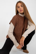 Gilet Sublevel til dame fra MS StyleHaven, laget av Akryl, farge Brun, størrelse S/M, med short ermer