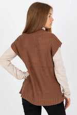 Gilet Sublevel til dame fra MS StyleHaven, laget av Akryl, farge Brun, størrelse L/XL, med short ermer