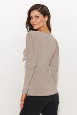 Bluse Numinou til dame fra MS StyleHaven; laget av polyester; farge Brun 2; stÃƒÂ¸rrelse 40; med long ermer; perfekt til casual; dress