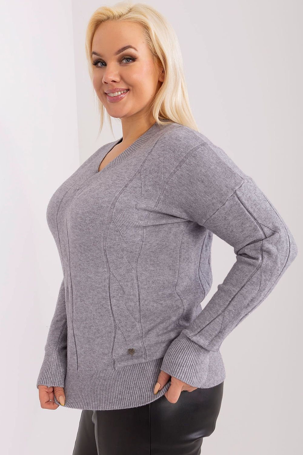 XL-3XL genser til dame fra MS StyleHaven, størrelse 2XL/3XL, med long, bukselengde long, kjolelengde short; mini; knee, kjolestil pencil