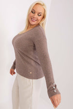 Elegant damegenser med V-hals - plus size FP til dame fra MS StyleHaven, størrelse 2XL/3XL, med long, bukselengde long, kjolelengde mini, kjolestil wrap; a-line