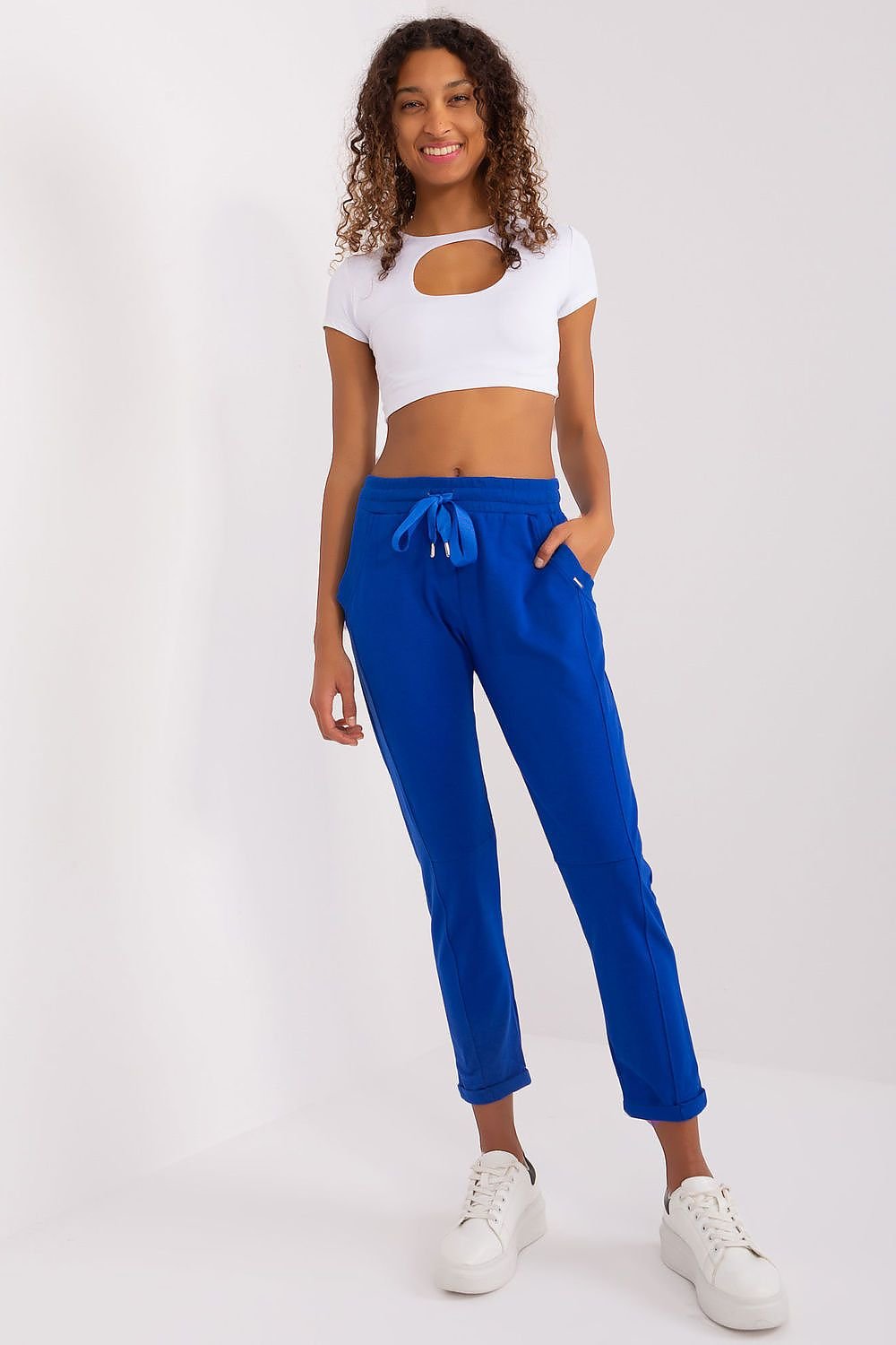 Everyday Ease - Joggebukse i bomull med høy midje til dame fra MS StyleHaven, laget av Bomull, farge Svart, størrelse S, med 45720 ermer, perfekt til casual; dress