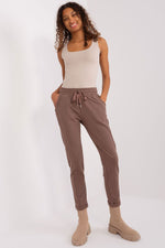 Everyday Ease - Joggebukse i bomull med høy midje til dame fra MS StyleHaven, laget av Bomull, farge Grønn 2, størrelse M, med 45720 ermer, perfekt til casual; dress