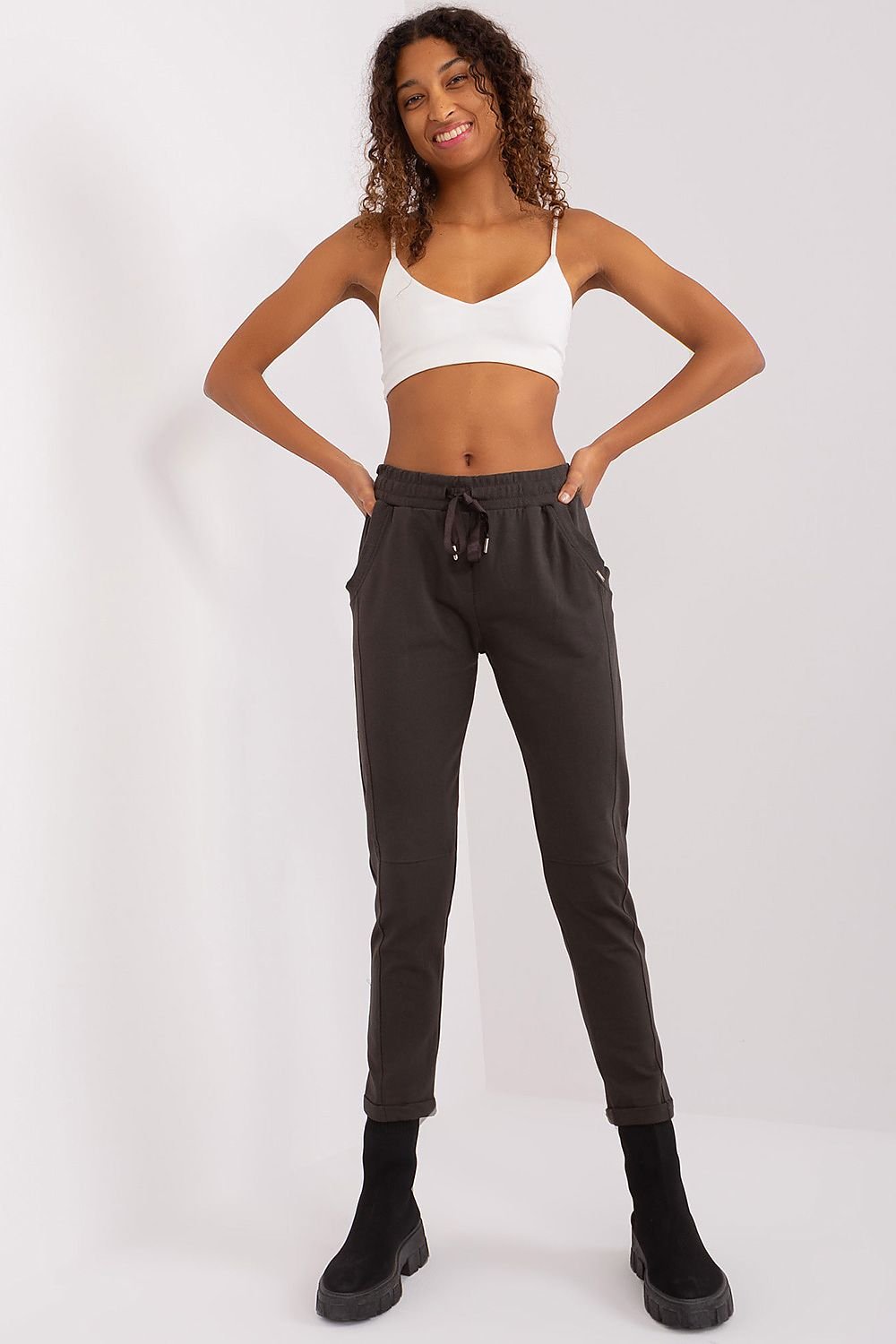 Everyday Ease - Joggebukse i bomull med høy midje til dame fra MS StyleHaven, laget av Bomull, farge Rosa 2, størrelse XL, med 45720 ermer, perfekt til casual; dress