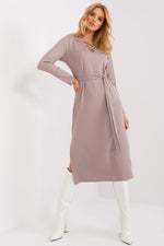 Vår Hverdagsdress – Lakerta til dame fra MS StyleHaven, laget av Bomull; polyester; Elastan-1, farge beige, størrelse L/XL, med long ermer, perfekt til casual; dress