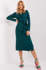 Spring Allure Daydress – Lakerta til dame fra MS StyleHaven, laget av Bomull; polyester, farge Grønn, størrelse L/XL, med long ermer, perfekt til casual; dress
